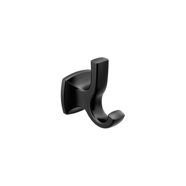 Moen Voss Double Robe Hook in Matte Black YB5103BL Zoro